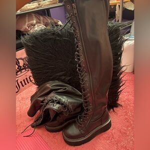 DEMONIA EMILY 375 - Over the knee black boots